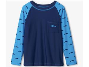 Hatley kids Uv shirt blauw haai lange mouwen